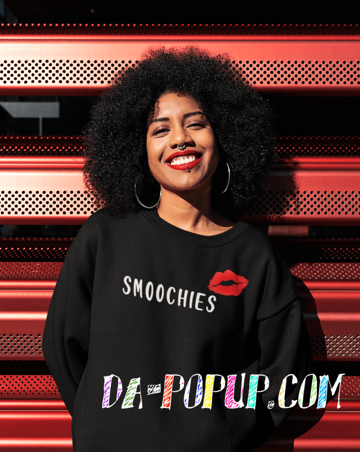 Famous saying from Regine Hunter in the hit TV show from the 90's Living Single. red lip stick afro black model smoochies kissing happy female clothing