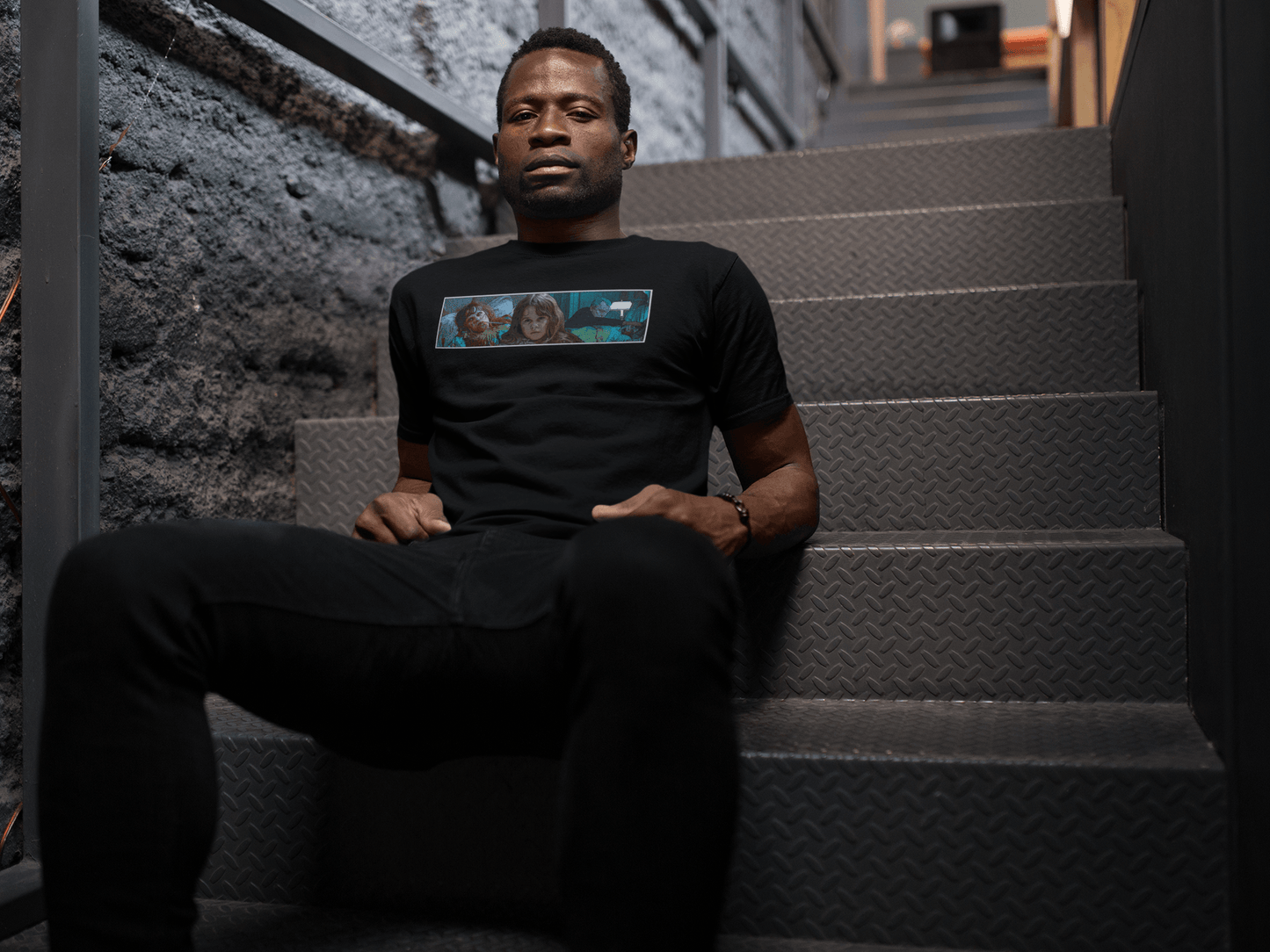 dark staircase ally city goth black model classic movie horror stylish designer 