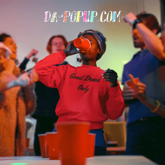 beverage red cup college party games far coats cheering red sweat shirt