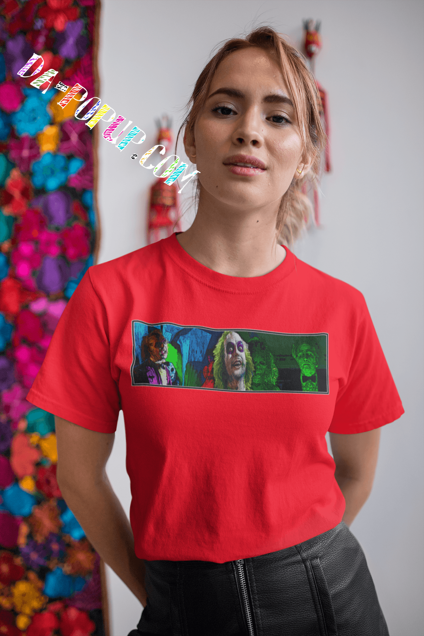 classic horror movie painting art clothing store da-popup asain culture designer dress femal model instagram 